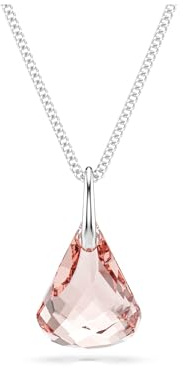 Swarovski Lunar Collana con Pendente a Goccia, Gioiello con Cristalli Rosa, Pietre Preziose a Taglio Toupie, Chiusura a Moschettone, Placcatura in Tonalità Oro Rosa, 38-43 cm, 2,2 x 1,3 cm