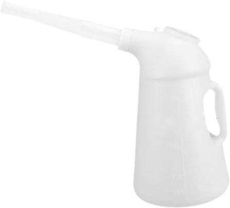 Luxshiny 5l Oil Jug with Spout Portable Plastic Oiler Bottle Engine Oil Measuring Dispenser for Automotive and Outdoor Use
