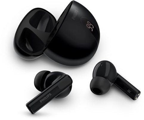Philips TAT2520BK Cuffie Bluetooth True Wireless In-Ear con canc. del rumore - Gommini piccoli, Suono naturale, Bassi dinamici, Alloggiamento tascabile per ricarica - Chiamate chiare – Nero
