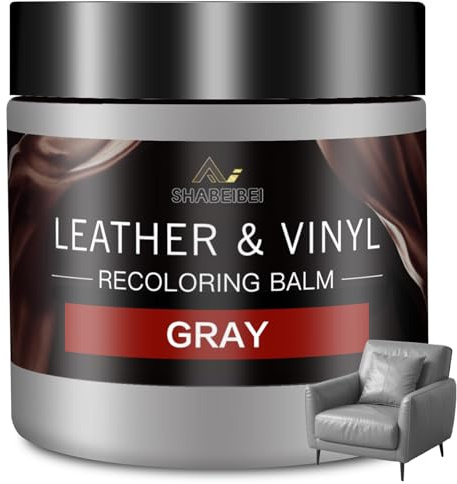 SHABEIBEI Leder Reparatur Set Grau 200 ml – Lederpflege & Farbauffrischung für Sofa, Ledercouch, Auto, Schuhe & Möbel – Reparatur bei Kratzern und Verfärbungen