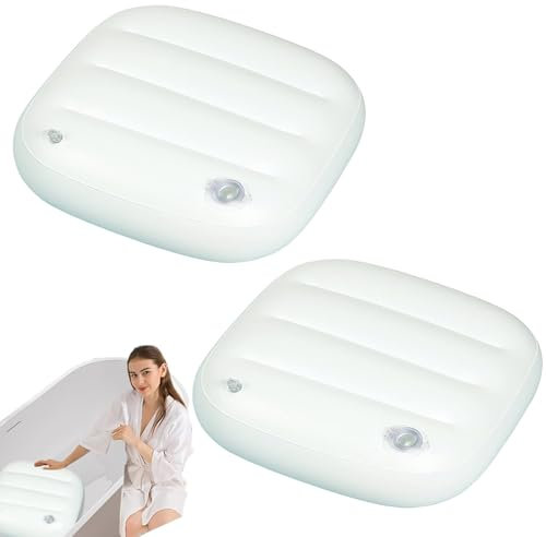 2Pc Weighted Spa Booster Seat Cushion, Inflatable Hot Tubs Cushion, Bathtub Accessories Seat, Back Pad, Cushion Indoor Outdoor Hot Tub Seats For Bathroom Spas - 38x40x16cm