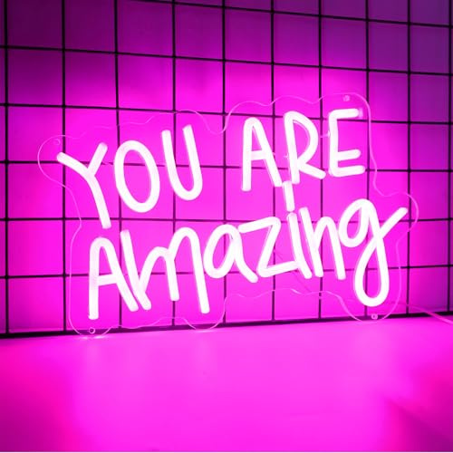 ENUOLI You Are Amazing Neon Signs - Artistic Neon Lights for Wall Decor | for wall decoration, dimmable pink led light for bedroom, bar, wedding, birthday party