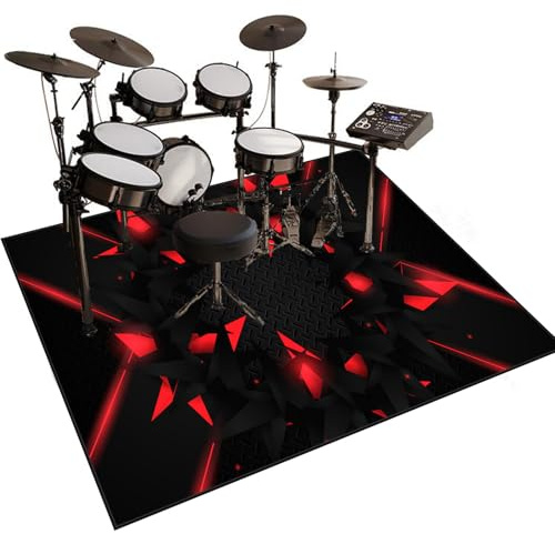Soundproof Mat For Electronic Drums, Drum Mat, Drum Rug Non-Slip Drum Rugs Floor Protector, Drum Mats For Drum Accessories, Piano, Electronic Drums, Electric Drum Kit Drum Carpet 140 x 120 cm