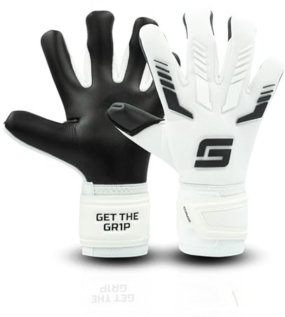 GRIPMODE Torwarthandschuhe Kinder Junior White 2.0 - Torhüter Handschuhe mit großer Fangfläche - Fußball Torwarthandschuhe mit 3 mm Griptec Latex für zusätzlichen Grip - Größe 4