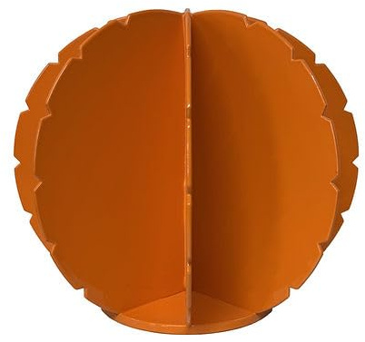t1t Cactus Décoratif en Acier, Design Boule, Orange Flamboyant, 25 x 21,5 cm, Style Extérieur, Fabrication Artisanale Française, sans Assemblage Requis