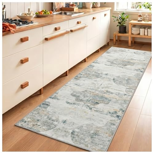 KOMTWNM Tapis Cuisine Lavable Antidérapant 80x240cm Tapis Couloir Vert