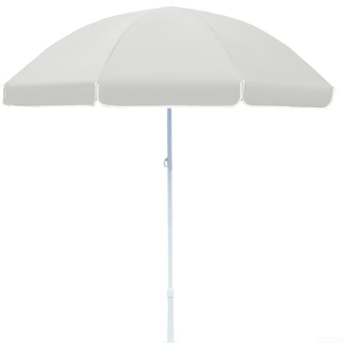 Sombrilla de exterior de 2 m para marco de aleación de acero y toldo de tela Oxford 300D, sombrilla grande para jardín, playa y patio (blanco)