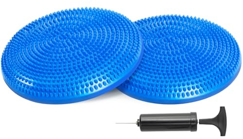 Primasole Balance Disc with Air Pump Wobble Cushion for Stability Workout 2 PCS Cobalt Blue Color PSS91NH052A