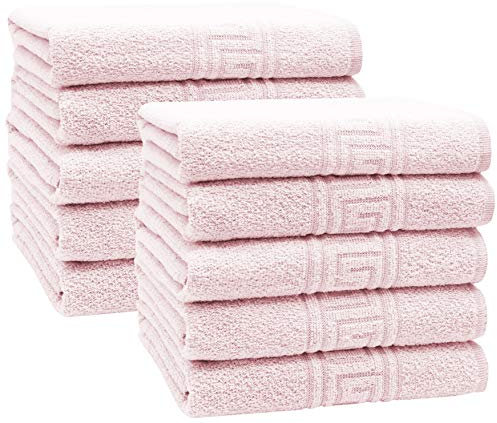 ZOLLNER 10 Asciugamani da Bagno, Cotone Misto, 50x100 cm, 340g/mq, Rosa