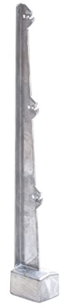 Pfosten Aufsatz GERADE für Stacheldraht für 60x40mm Zaunpfosten Alu Silber