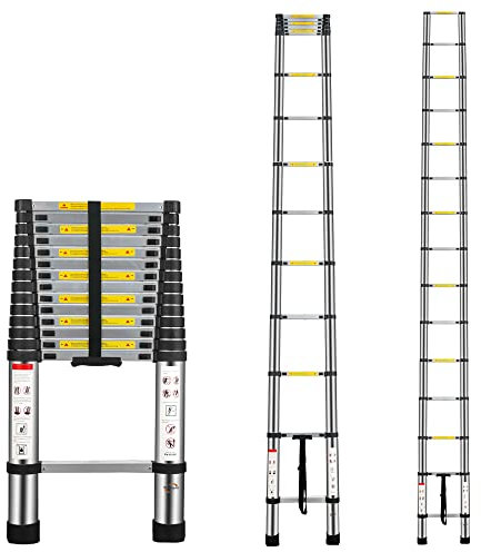 Multibao 14.5FT 4.4M Telescopic Ladder Aluminium Telescoping Ladders Collapsible Extendable Portable Multi Purpose DIY Tools Max Load 150kg (330lb) 15 Rungs