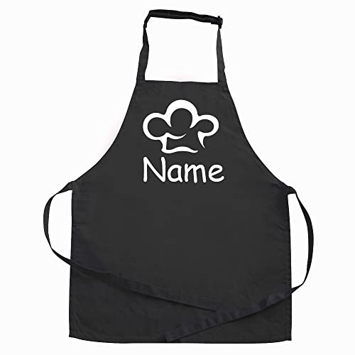 Elefantasie Personalisierte Kinderschürze mit Name, Kochschürze für Backen, Kochen, Geschenkidee für Kinder ab 3 Jahre Motiv Kochmütze
