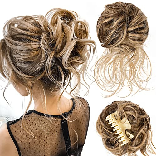 Pwsap Extension de cheveux bouclés ondulés Marron Taille unique