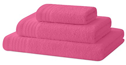 Degrees home - Set teli bagno - Telo doccia, asciugamano e bidet - 100% cotone - 480 g/mq - 1-30X50 / 1-50X100 / 1-65X130 - Rosa