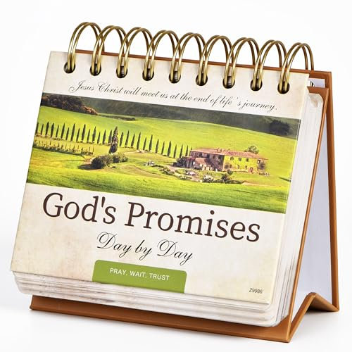 Motivational Calendar - Daily Bible Quote Calendar, 5.3 x 4.85, Undated Flip Calendar for Desk, Bible Verse Perpetual Desk Calendar, Christian Desk Decor with Retro Thick Paper, Hardbound
