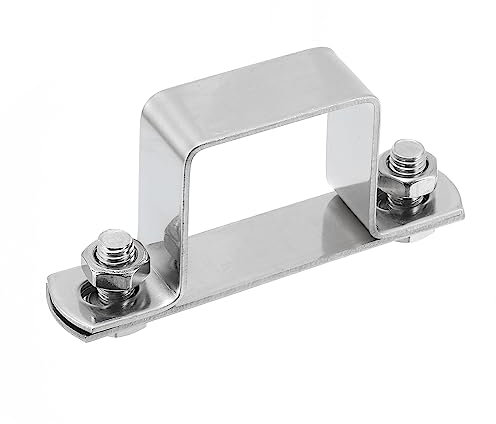 QUARKZMAN Conector U-Forma Soporte, 40mm x 40mm 304 Inoxidable Acero Barra Seguridad Apoyo Soportes para Puerta Ventana Cobertizo Cerrado Barra Soporte Puente Canal, Paquete de 1