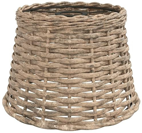 vidaXL Pantalla para lámpara de Techo Mimbre marrón Ø25x17 cm