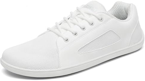 SAGUARO Chaussures Minimaliste Luck Ⅰ- Minimaliste Chaussures Maille Femme Chaussure de Fitness Homme Antidérapant Barefoot Shoes pour Marche Respirantes Extérieur - Zero Drop Soles Blanc,GR.39