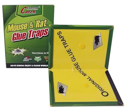 Trampa Pegamento de roedores, Ratas, Ratones, arañas y cucarachas. | Extrafuerte | Medidas: 34cm x 22cm | 4 Unidades