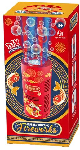 GHOST BUBBLE 869-2555 Seifenblasenfeuerwerk Seifenblasen Starter-Set, Set mit Seifenblasenmaschine und Seifenblasenlösung, Macht Feuerwerk Geräusche und Lichteffekte, für Kinder ab 5 Jahren