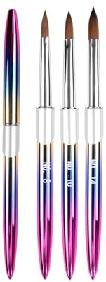 LEDSUUEI 3 piezas 【Kolinsky Alta calidad】Pincel acrílico para uñas 【Especialmente diseñado para polvo acrílico】Pincel acrílico para uñas acrílicas, cepillo para polvo acrílico, pincel para uñas de