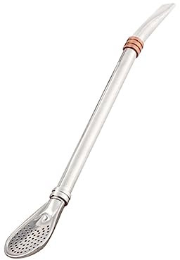 PHENOFICE Edelstahl Strohhalmlöffel Mit Filtern Und Rührfunktion Lang Für Tiefe Gläser Für Tee Kaffee Desserts Und Mehr