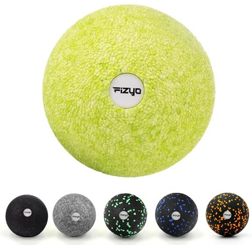 FIZYO Balle de Massage 8cm EPP Automassage Dos Pied Fascia, Boule Massage Moyenne Dureté Trigger Point, Soulagement Douleur, Récupération Musculaire, Idéal Sportifs Yoga Kinésithérapie (Vert Citron)