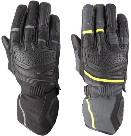 Oxford Vancouver 2.0 D2D Mens Motorbike Gloves Winter Waterproof Thermal Goat Leather Touchscreen Visor Wipe Protective Gear Knuckle Protection Motorcycle Glove