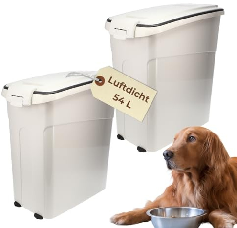 GarPet 2er Set Futtertonne Luftdicht mit Deckel Futtertonne Pferd Hund Hundefutter Aufbewahrung Hundefutter Box Trockenfutter Aufbewahrung Futterbox 54 L