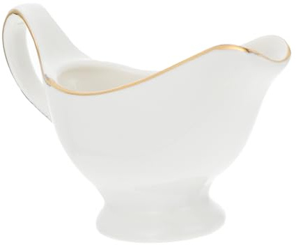 LIFKICH Salsera Dorada para Mesa Occidental Recipiente para Salsa y Aderezo para Hogar Restaurante y Eventos Resistente Temperaturas Altas y