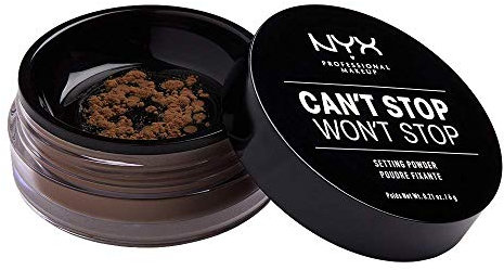 NYX Professional Makeup Can't Stop Won't Stop Setting Powder, Loose Format, Matte Finish, Oil Absorbing, Vegan Formula, Shade: Deep