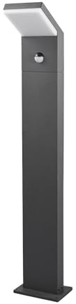 Arcchio LED Außenleuchte Yolena mit Bewegungsmelder (spritzwassergeschützt (Modern) in Schwarz aus Aluminium (1 flammig,) - Wegeleuchte Pollerleuchte Wegelampe Sockelleuchte