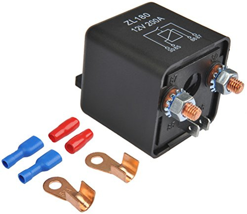 ZL180 Relés Coche 12V 200A 4 pines Relés Automoción/Carro/Barco/Motor de Arranque para Trabajo Pesado de Carga Dividir con 2 pin Huella y 2 Terminales Auto