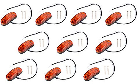 EBTOOLS Luce di posizione laterale, 10 pezzi 2.5 pollici 2 LED Indicatore di direzione laterale Luce ovale Lampada impermeabile super brillante per gruppi di illuminazione per indicatori