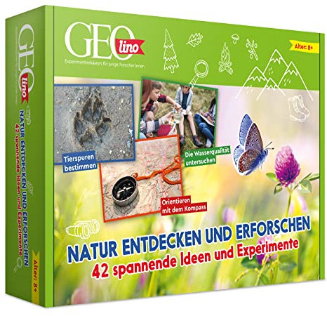 Franzis 67142 - GEOlino Natur entdecken und erforschen - Experimentierkasten mit 42 spannenden Ideen und Experimenten für Kinder ab 8 Jahren, inkl. 60-seitigem Handbuch mit Anleitungen und Zubehör