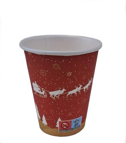CW-Pack 500x 0,2l Glühweinbecher, Pappbecher Einwegbecher Coffee to Go Becher Weihnachten EXKLUSIV