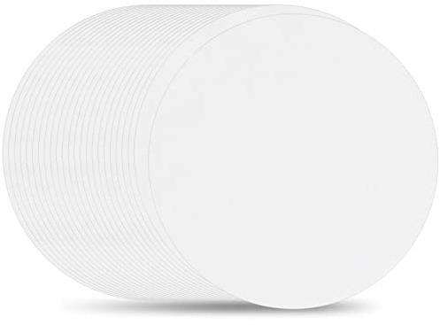 500 Blatt Rund Burger Papier, 11,5cm Pergamentpapier Backpaper Luftfritteuse Weiß, Antihaft Dim Sum Papier, Hamburger Patty Papier Fettdicht, Bambus Dampfpapier für Dämpfkorb Ofen Air Fryer (11,5cm)