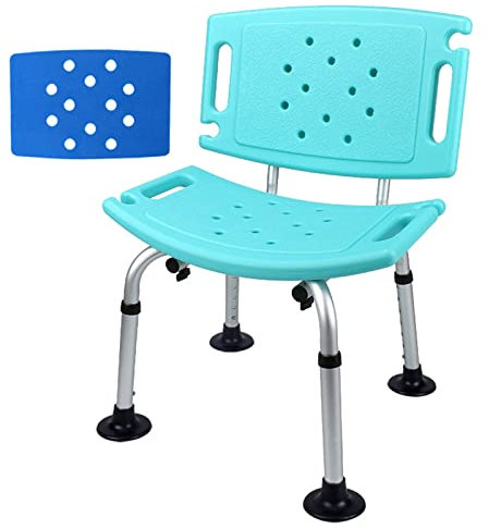 Duschstuhl Duschhocker Modern Design Höhenverstellbar - Duschstuhl für Senioren Schwangere Badstuhl für Die Dusche (Grün, Weiß) (Color : D)
