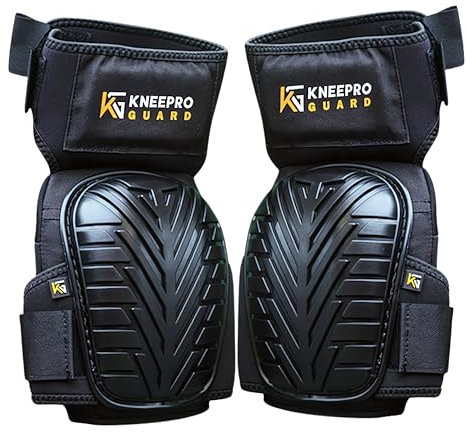KNEEPRO GUARD Knee Pads for Work with High-Density Foam Padding | Comfortable Gel Cushion and Adjustable Non-Slip Straps | Perfect for Gardening, Cleaning, Flooring, DIY, Tiling, and Construction