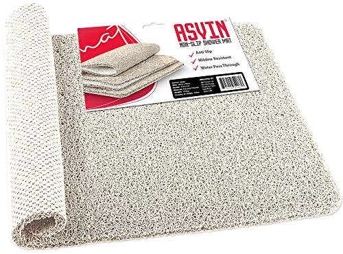 Asvin Tapis de bain et de douche texturé doux et antidérapant pour intérieur de douche et zones humides (40x60 cm, séchage rapide, antibactérien et résistant à la moisissure