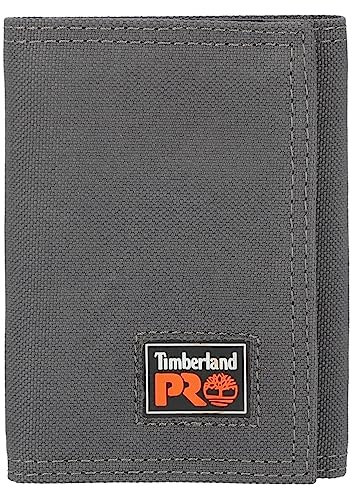 Timberland PRO Herren Cordura Nylon RFID Trifold Geldbörse mit Ausweisfenster, Dunkelgrau, 4.5 x 1 x 3 in, Cordura Nylon RFID Trifold Wallet mit Ausweisfenster
