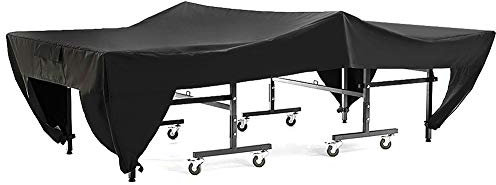 Abdeckung für Terrassen-Tischtennistisch, Wasserdicht, Staubdicht, Reißfest, Sonnenschutz, Schwarz, Schutz für Tisch und Stuhl im Freien, 280 x 153 x 73 cm, Terrassendecke,