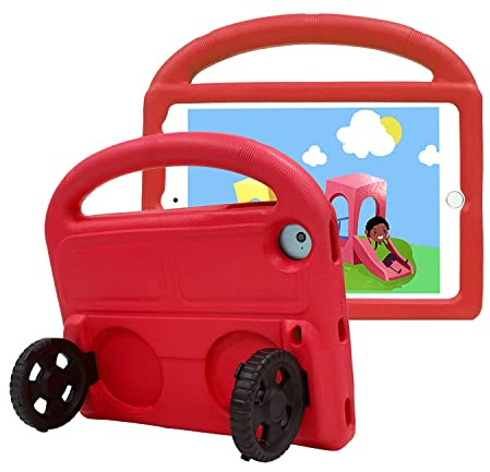 nincyee Kids Tablet Case for iPad Mini 5/4/3/2/1,Eva Heavy Duty Shockproof Cover with Handle,Car Wheel Theme Folding Kickstand Case for Children