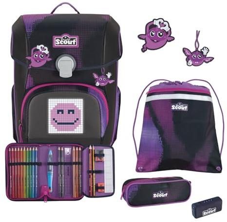 SCOUT Schulranzen Movie Star Neo Set 4-teilig Pink Pixel violett
