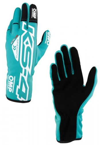 Ompracing Guantes Omp Kart KS-4, Verde Menta, Talla M