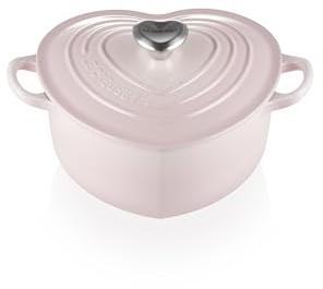 Le Creuset herzförmige Kasserolle mit gusseisernem herzförmigem Knauf, 20 cm, 21401207774455, Shell Pink