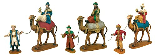 AC - Figuras Reyes Magos, Camellos y pajes para Belén navideño – Durexina - Adornos, Nacimiento, Pesebre, Navidad, decoración Tradicional - 27 cm