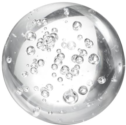 sourcing map 70mm/2.8 Crystal Sphere Ball Bubble Glass Solid Decorative Sphere Crystal Ball Prop Ornament for Feng Shui Divination Fortune Telling Tabletop Fountain Decoration, Clear