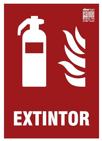 Señal Luminiscente Extintor, Clase A PVC (1mm) A4 - Formato A4 210x297mm | Fondo Rojo y Texto Luminoso | Normativa ISO 7010 y UNE 23034:2023 | Seguridad Incendios, Evacuación, Señalización