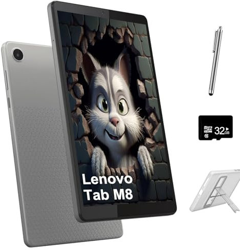 Lenovo Tab M8 Gen 4 Tablet for Home&Kids, 8 HD IPS, 2GB RAM, 32GB Storage, MediaTek Helio A22, Google Kids Space, Android 11, Long Battery Life, SD Card Slot, w/Stylus Pen&32GB SD Card&Folio Case